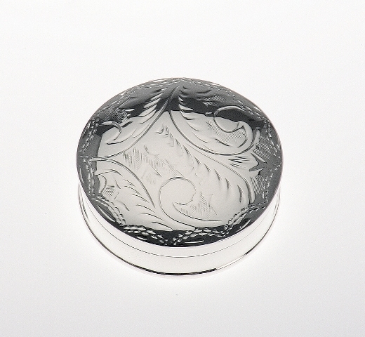925 Silber, Pillendose - rund, verziert Art. 1002201