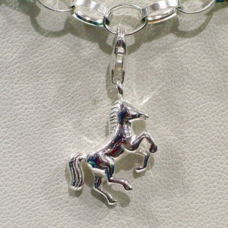 925 Silber Charm Pony, ca. 17 x 11 mm