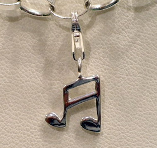 925 Silber Charm Note, ca. 8 x 8 mm