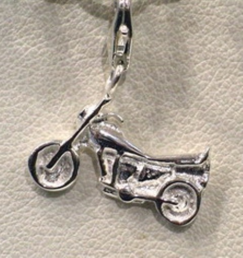 925 Silber Charm Motorrad, ca.17 x 10 mm