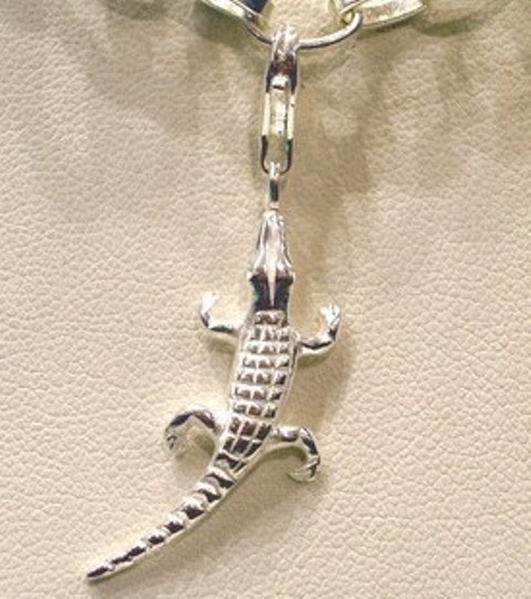 925 Silber Charm Krokodil, 32 x 12 mm