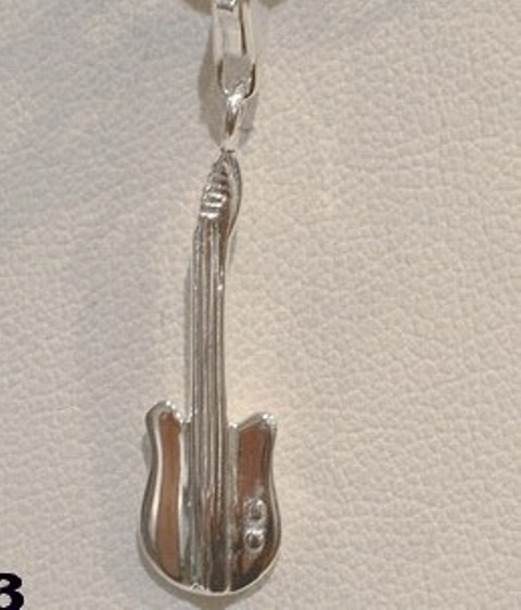 925 Silber Charm Gitarre, massiv ca. 26 x 8 mm
