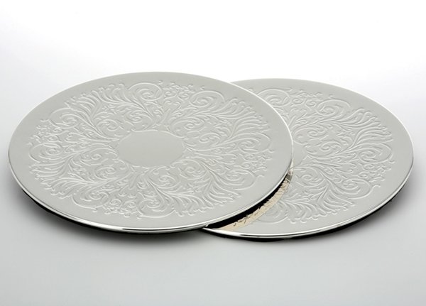 Silber, Gläserteller Untersetzer Garnitur 2-tlg., rund 19,5 cm Art. 1000606-2